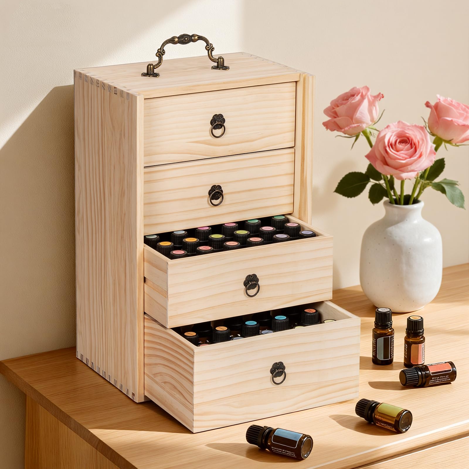 Amazon.com: TORIBIO Essential Oil Storage Box for 96 Bottles