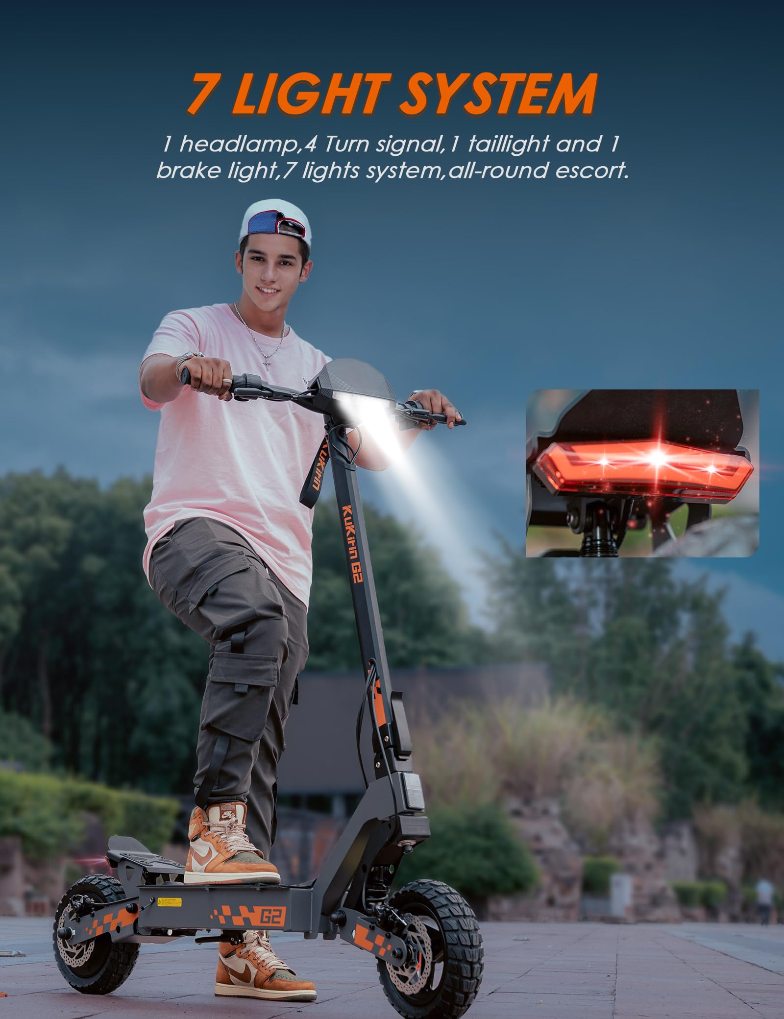 Kukirin G2 - Monopattino elettrico per adulti, motore 800 W, batteria 48 V 15 Ah, autonomia fino a 55 km, monopattino pieghevole portatile con touch screen LCD HD