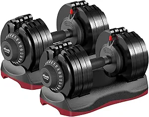 Ativafit 27.5/66/88LBS Pair Adjustable Dumbbell Set with Anti-slip Handle 12 In 1 Quick Dial Adjustment Weights With Safety Locking Button Space Saving Strength Training for Full Body Home Gym Workout