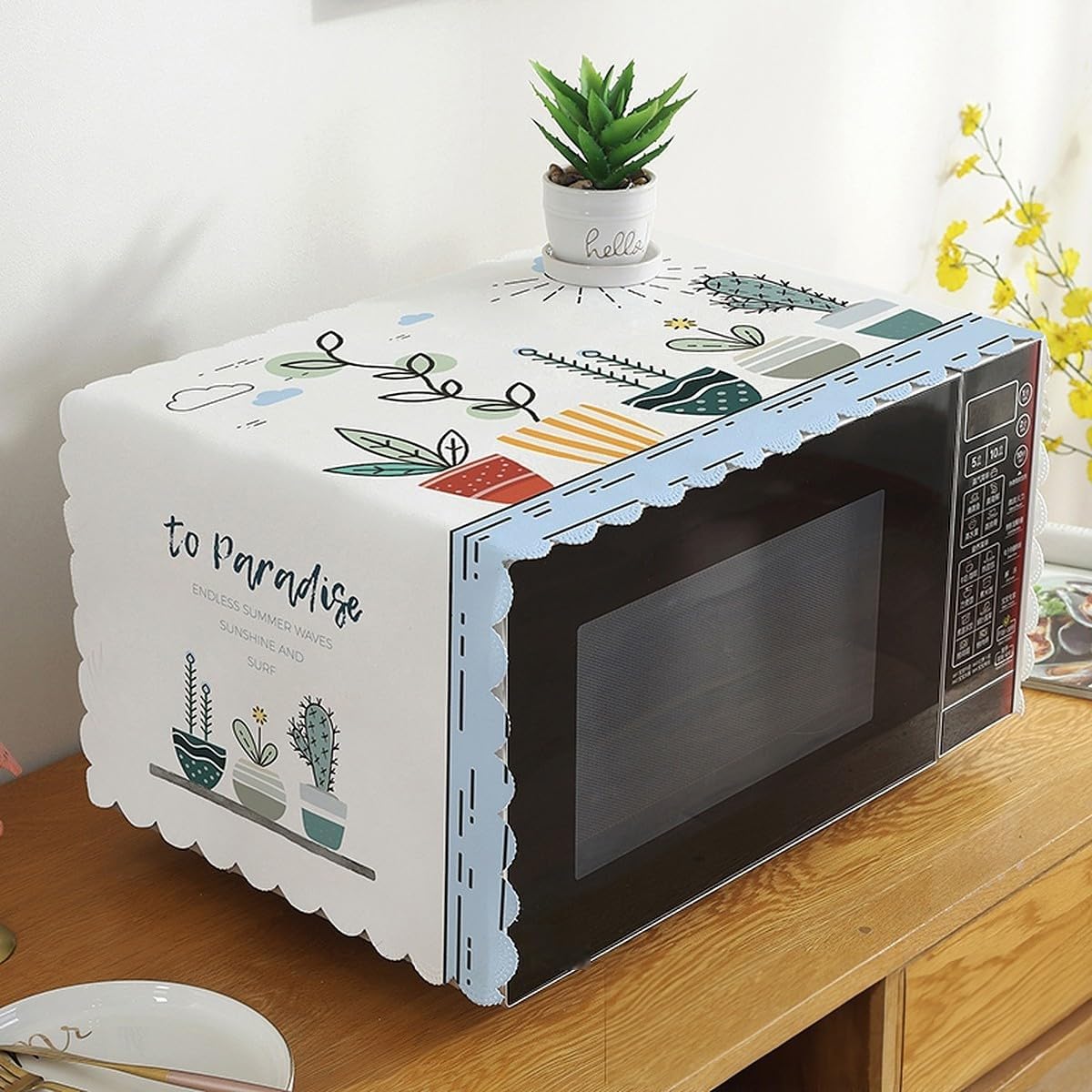 Microwave Oven Dust Proof Cover for Kitchen Decor Durable Modern Design Kitchen Accessories (98 X 35 Cm, White, Pack of 1)-image-44