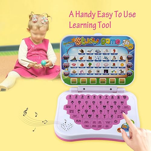 Miniatura 4 de Alomejor Portátil para niños, bebé bilingüe educativo electrónico aprendizaje juguetes niños juego de computadora para regalos