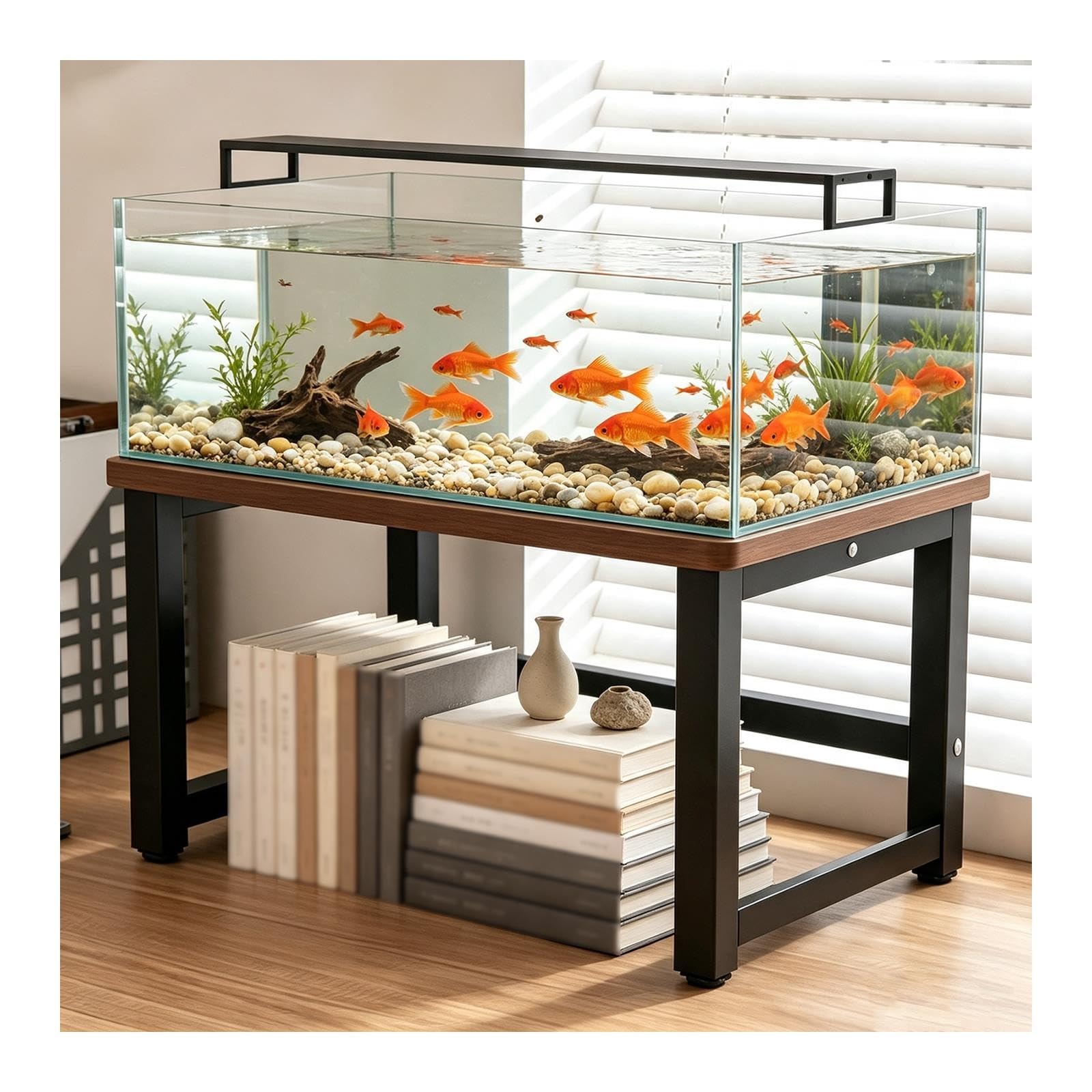 Mueble Acuario, Soporte MetáLico para Acuario, Robusto y Duradero
