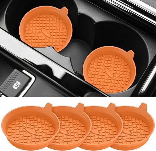 ME.FAN Portavasos para automóvil (paquete de 4) tapetes de silicona para tazas, accesorios interiores universales antideslizantes para empotrar,