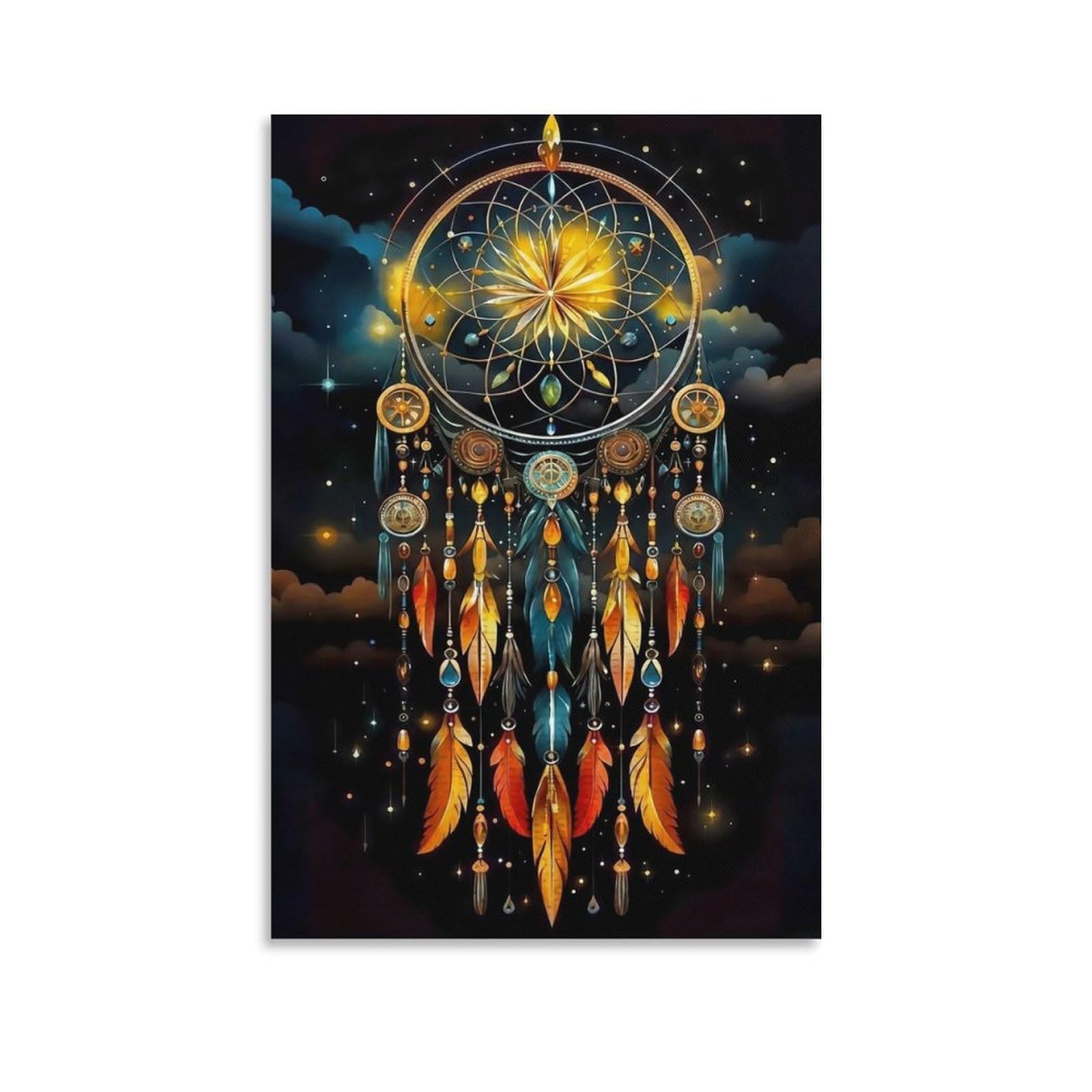 DHBANEIOK Dreamcatcher Artwork Wall Decor Poster Giclee Canvas Prints Modern Wall Art Picture Wall Hanging for Living Room Home Decorations 08x12inch(20x30cm)