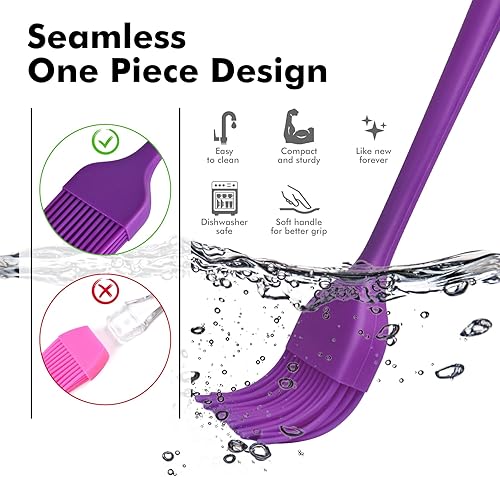 Miniatura 5 de HOTEC Cepillos de repostería de silicona resistentes al calor, para untar aceite y salsa de mantequilla, adobos para barbacoa, parrilla, hornear,