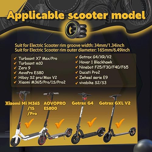 Miniatura 3 de Neumático sólido 10x2.125, repuesto para neumático original 5075-6.1, 10x2, 10x254-152, para Hiboy S2S2R Plus, VOLPAM SP06, Gotrax GXL V2, Aovopro