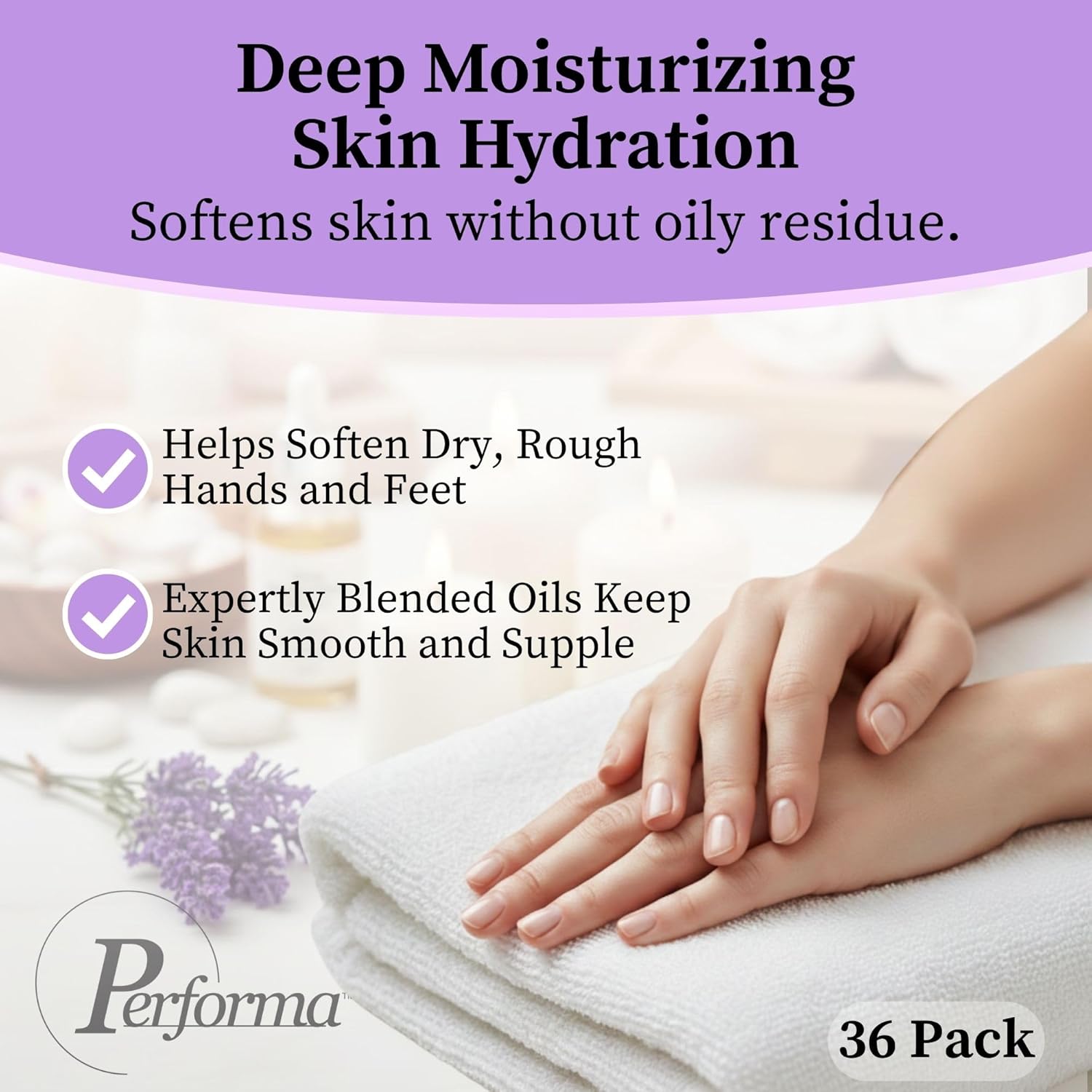Performa Paraffin Wax Refill, Lavender Scented 1 Pound Blocks, Case of 36, Medical Grade Wax for Hands & Feet, Quick-Melting Formula for Paraffin Bath, Clean & Skin-Safe Spa Refill
