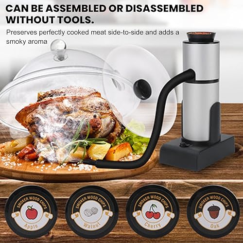 Miniatura 8 de Ahumador de alimentos, infusor portátil de humo de alimentos, máquina eléctrica ligera para ahumar pescados, mariscos, gastronomía molecular,