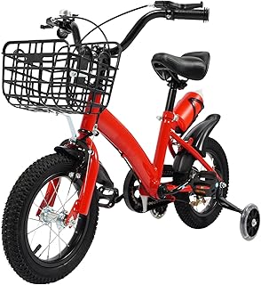 Bicicletta per bambini 12 pollici con ruote di supporto – Prima bicicletta da 2 anni a 5 anni, sicura e regolabile – ideale per l'apprendimento in bicicletta e come regalo