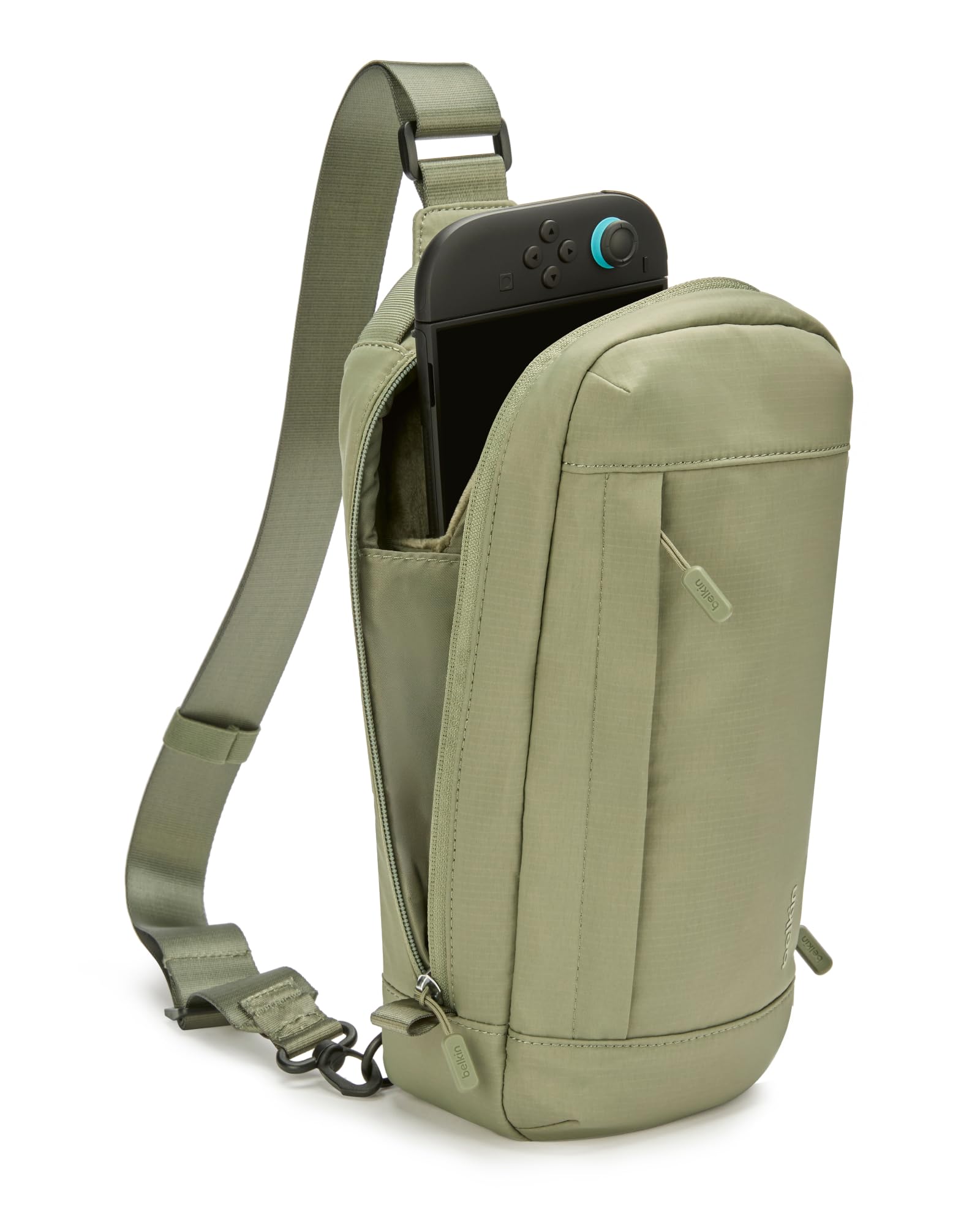 Belkin Gaming Borsa per Nintendo Switch 2 Protettiva da Viaggio - Verde | Borsa Crossbody, Custodia Protettiva da Trasporto per Accessori Console, Interno Morbido, Leggera, 10 Slot per Schede Giochi