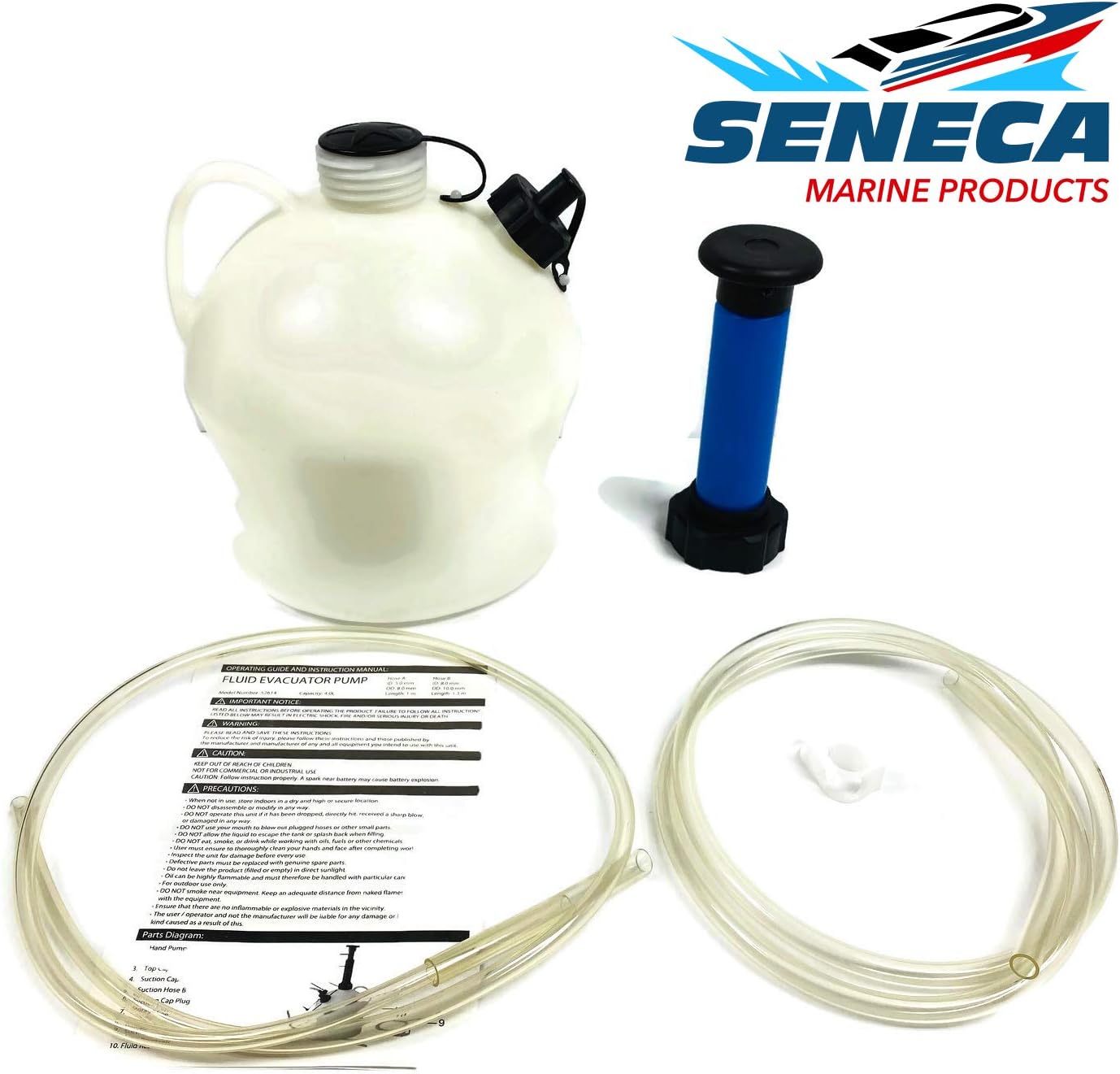 4L Oil Fluid Extractor Pump 4 Liter General Purpose Fits Many Boat Automotive Powersports PWC ATV SxS MC MX Golf Cart Power Generator Pressure Washer 4-Stroke Engines SMP-52614-EXT