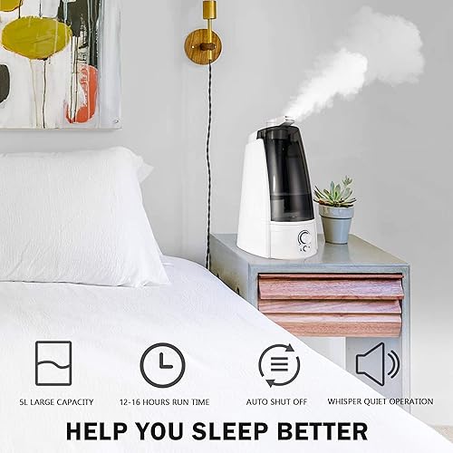 Miniatura 10 de TRY & DO Humidificador de plantas pequeñas para interiores hasta 12 horas Humidificador de aire 1L con luz nocturna opcional humidificadores de