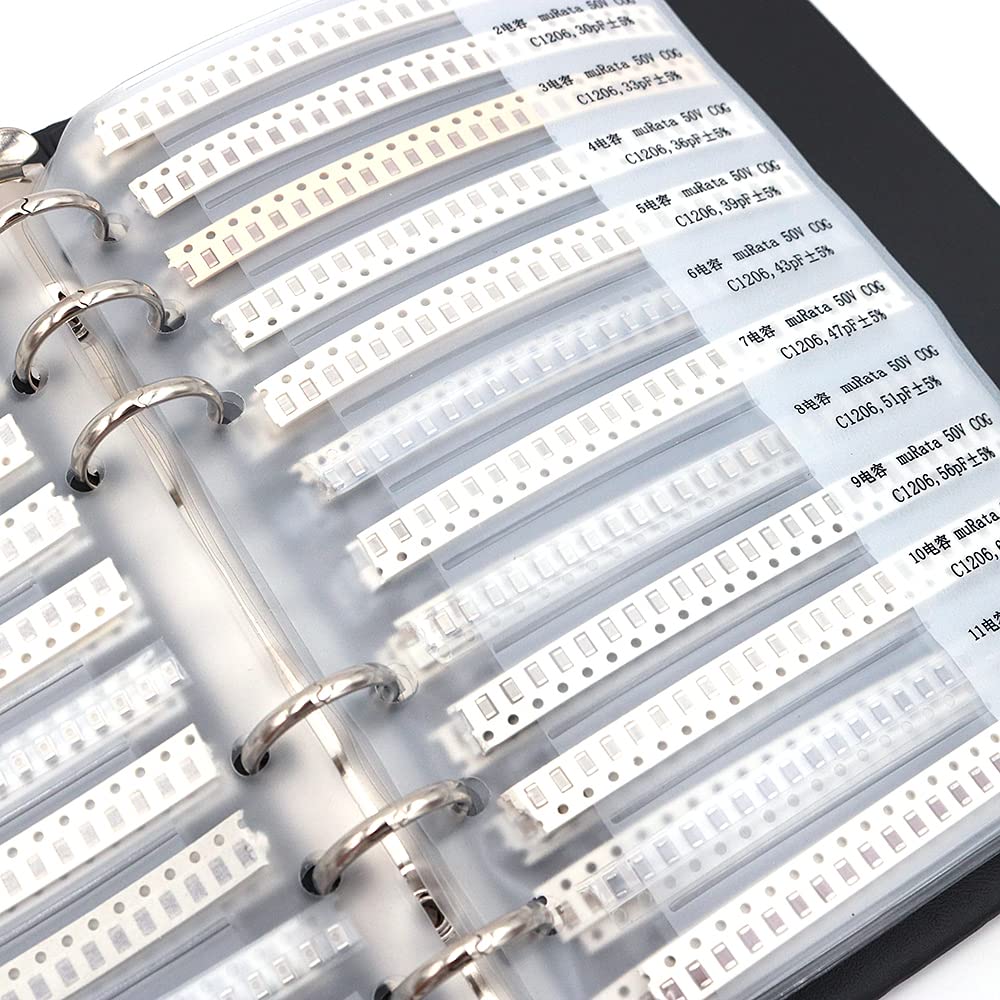 Condensador 1206 (0.5pF ~ 1uF) 80 Valor x 25pcs = 2000pcs SMD SMT Condensador Combo Kit de libro de muestra
