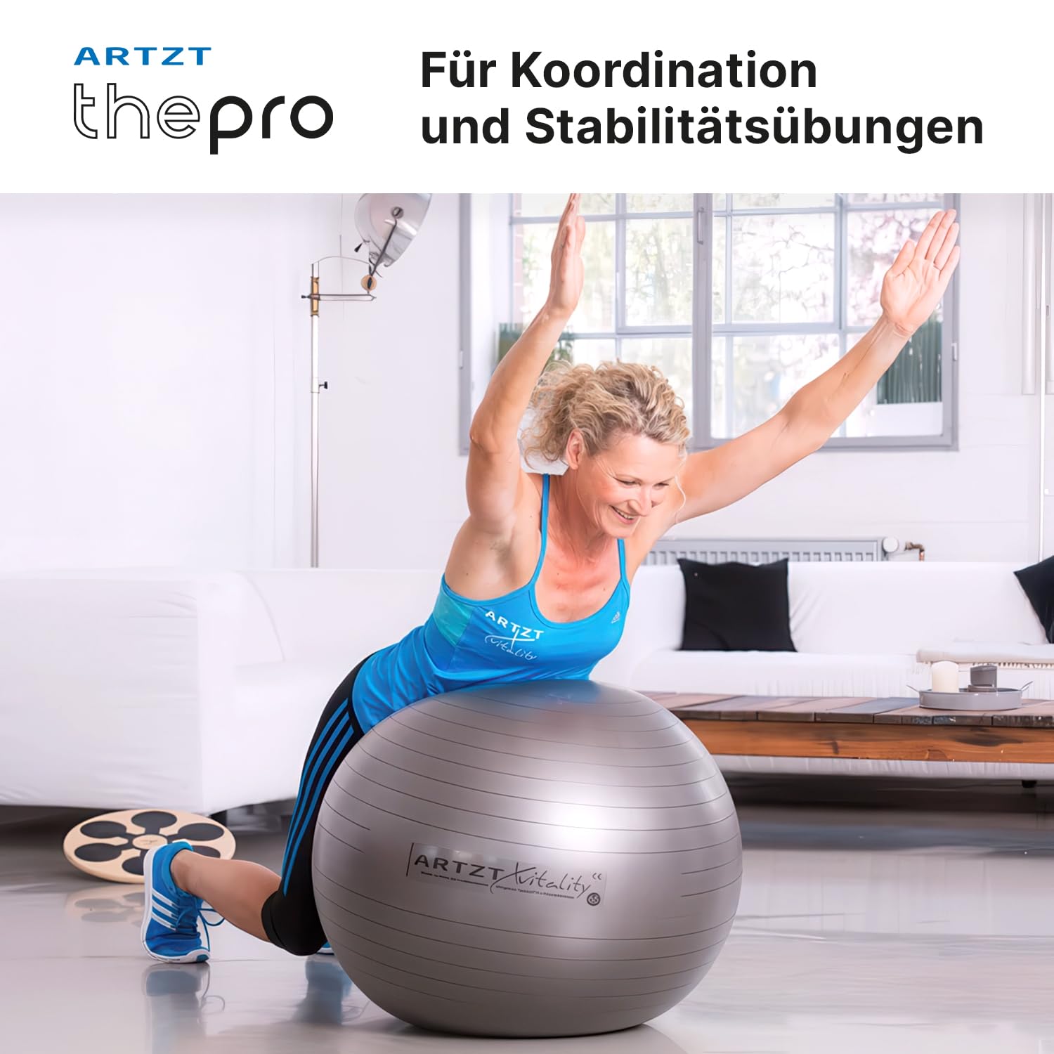 Gymnastikball | Original Pezziball | Sitzball für Fitness & Gymnastik | Yoga Ball für Home Fitness | bis 500 kg belastbar | Platzsicher bis 90 kg | Made in Italy