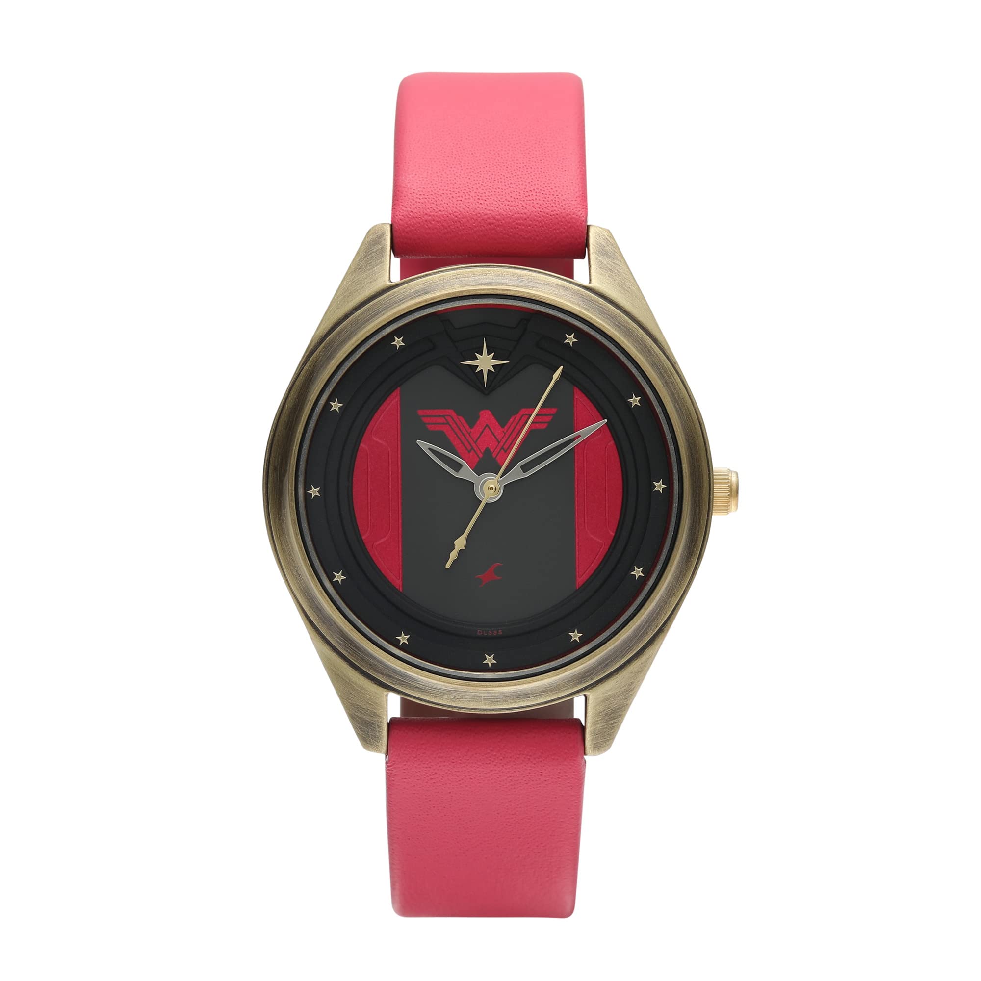 Fastrack Wonder Woman Quartz Analog Red Dial Leather Strap Watch for Girls-6215QL01 (B09T28YTT3) Amazon Price History, Amazon Price Tracker