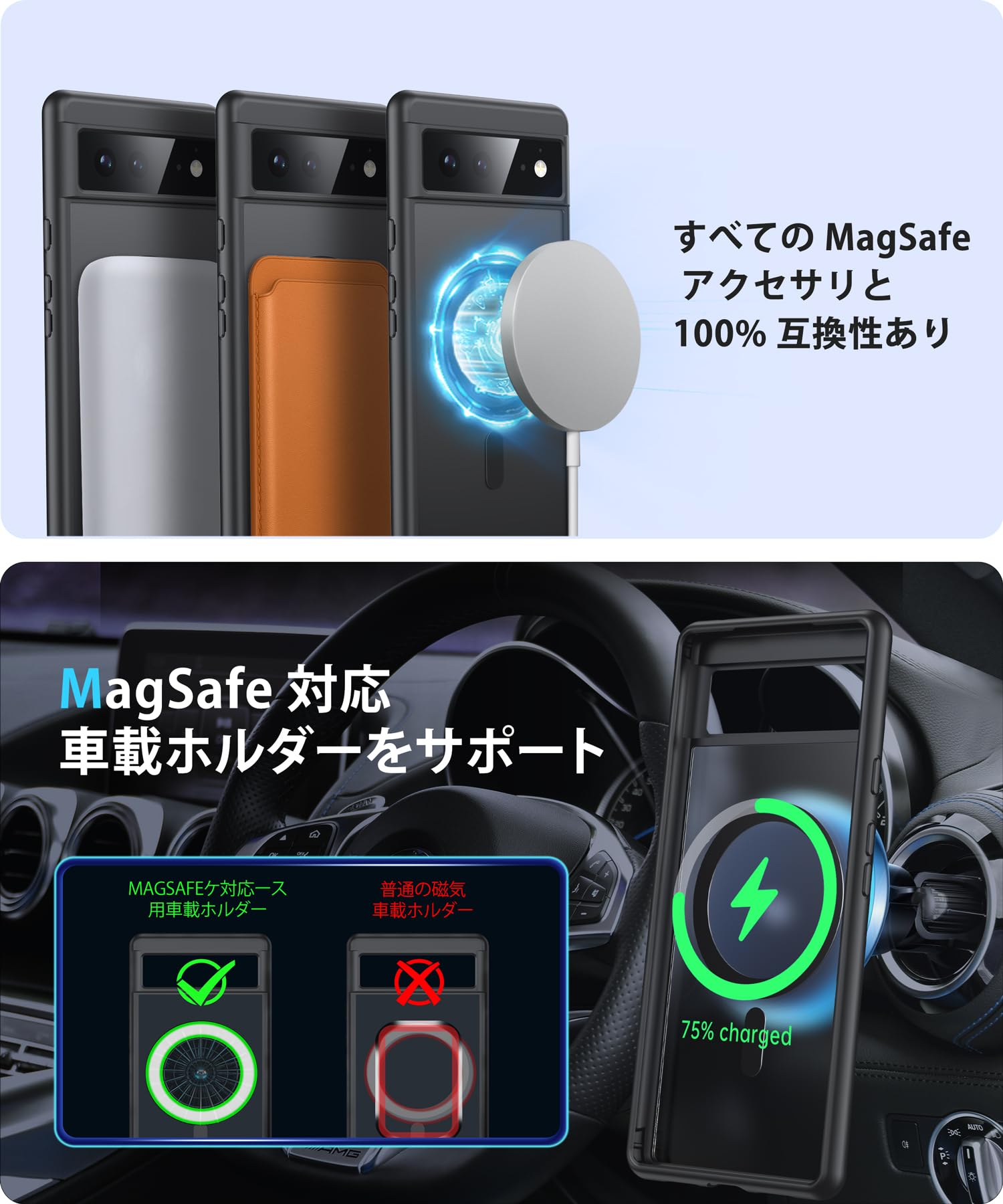 Amazon.co.jp: FNDMIL【NO.1 マグネット式】Google Pixel 6 用 ケース