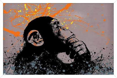 Trends International Thinker Monkey - Póster de pared de la colección Graffiti