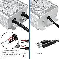 Vista 4 de inShareplus Fuente de alimentación de 400 W 12 V, controlador LED impermeable IP67, CA 90-140V a DC 12 voltios 33.3A convertidor, transformador