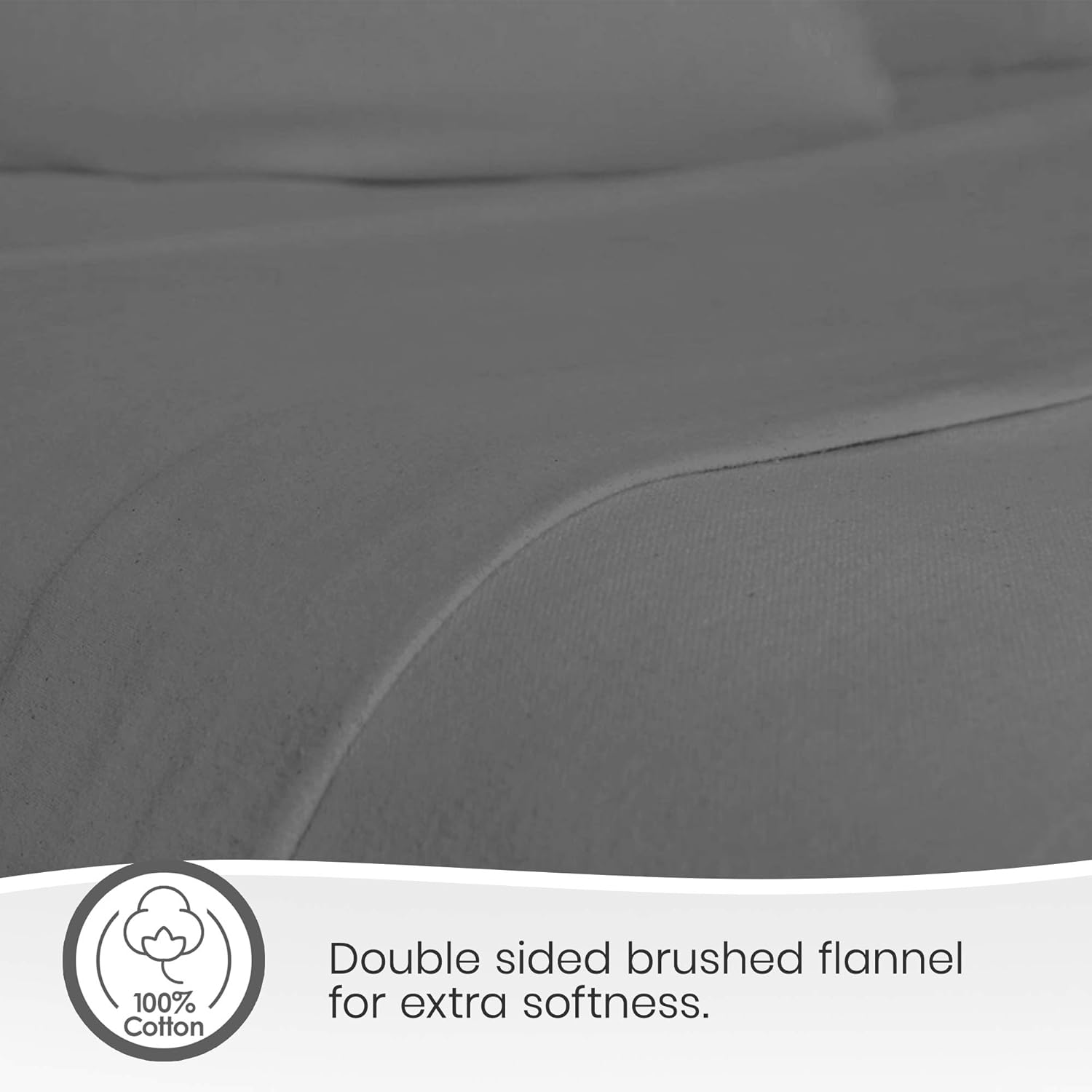 Suреr Brаndѕ Whisper Organics, 100% Organic Flannel Bed Sheets - Pure Cotton Bedsheet King Size, Fitted Sheet Only - 170 Gram Ultra-Comfortable Bedsheets - GOTS Certified Bedding Sheets, 78 x 80 Inch, Grey Exсluѕіvе Sресіаl Whisper Organics, 100% Organic Flannel Bed Sheets - Pure Cotton Bedsheet King Size, Fitted Sheet Only - 170 Gram Ultra-Comfortable Bedsheets - GOTS Certified Bedding Sheets, 78 x 80 Inch, Grey