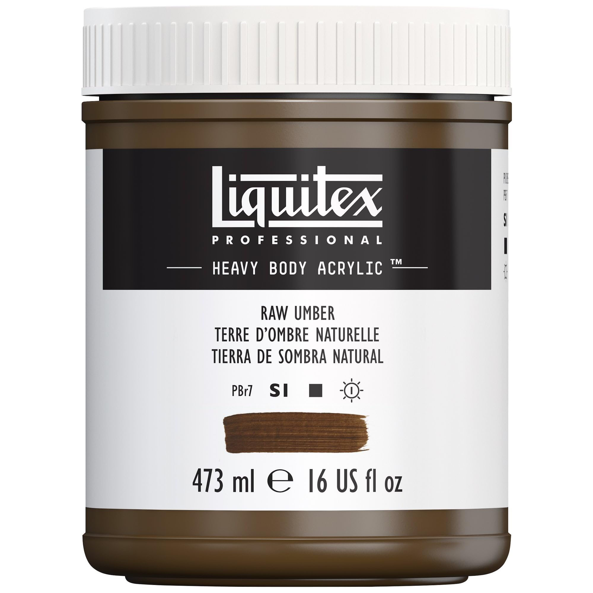 Liquitex 4412331 Professional Heavy Body Acrylfarbe in Künstlerqualität mit ausgezeichneter Lichtechtheit in buttriger Konsistenz, 473ml Topf - Umbra Natur