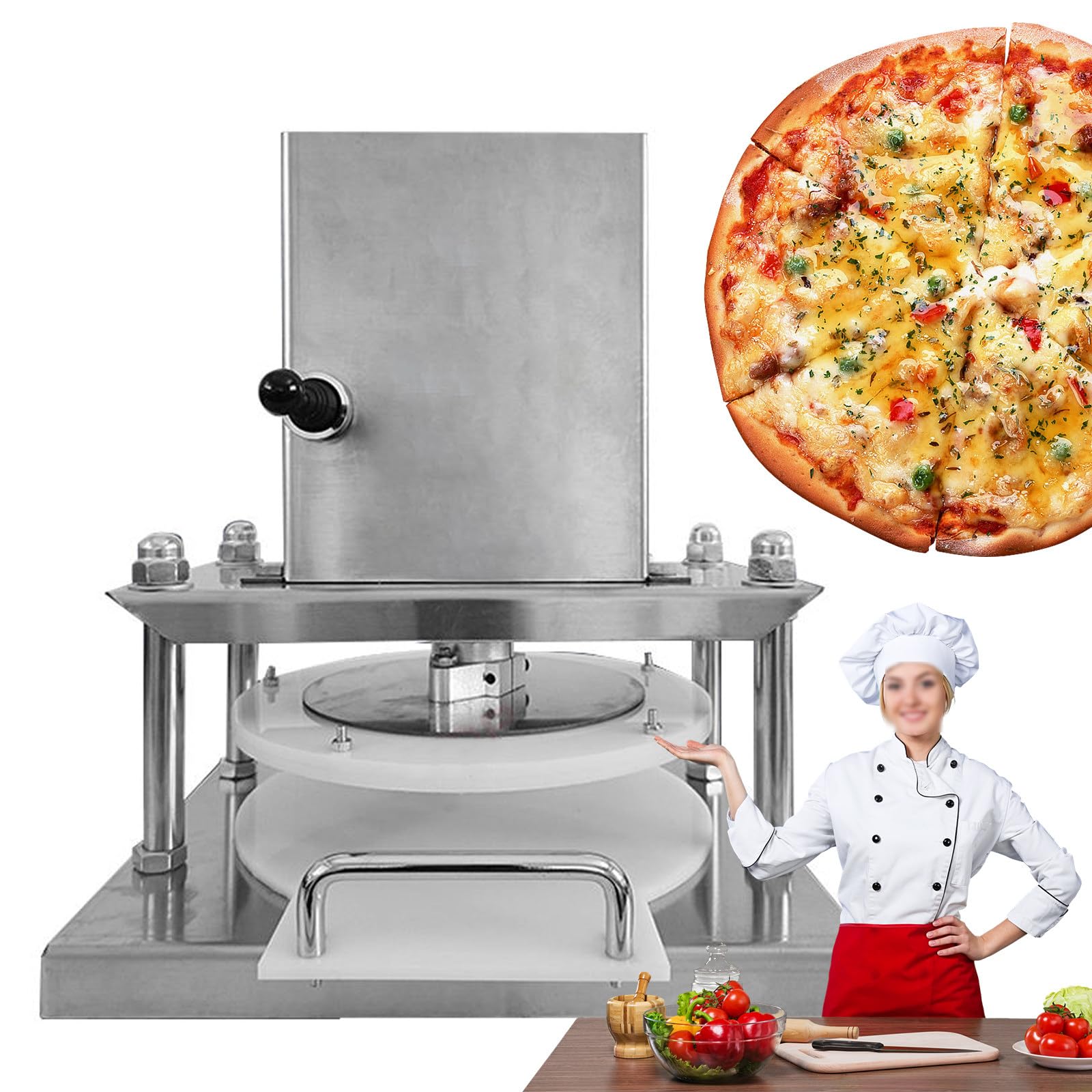 Máquina eléctrica de prensa de repostería para panadería y uso doméstico, laminadora de masa de acero inoxidable para pizza, croissants y pastelería