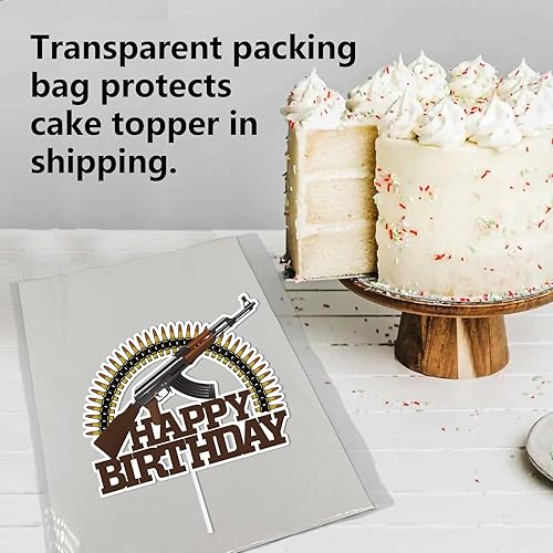 Miniatura 4 de Decoración para tartas de cumpleaños con purpurina marrón para decoración de cumpleaños para hombres y niños, decoración de fiesta de cumpleaños