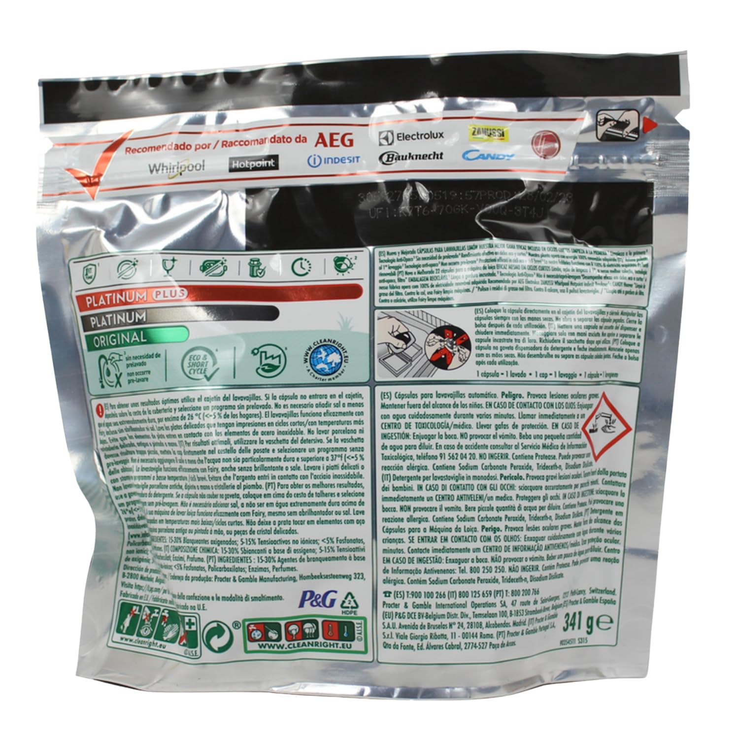 Pastiglie lavastoviglie effetto anti-opaco limone – 22 lavaggi per confezione kit con Spugna Brandizzata SPESA & RISPARMIO Inclusa – Variazioni 2/4/6 Pezzi (6)