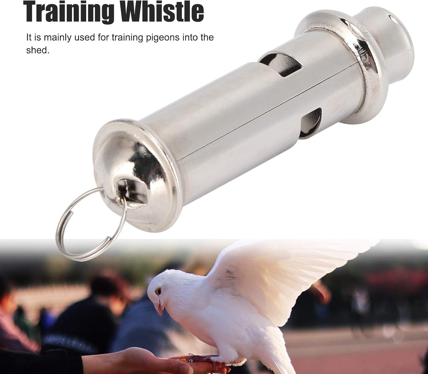 Gerioie Pigeons Whistle, Portable Mini Silver Training Whistle, with