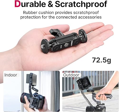 Miniatura 4 de ULANZI Brazo mágico con doble cabeza esférica tornillo de 14 pulgadas, compatible con soporte universal para monitor para cámara, accesorios de