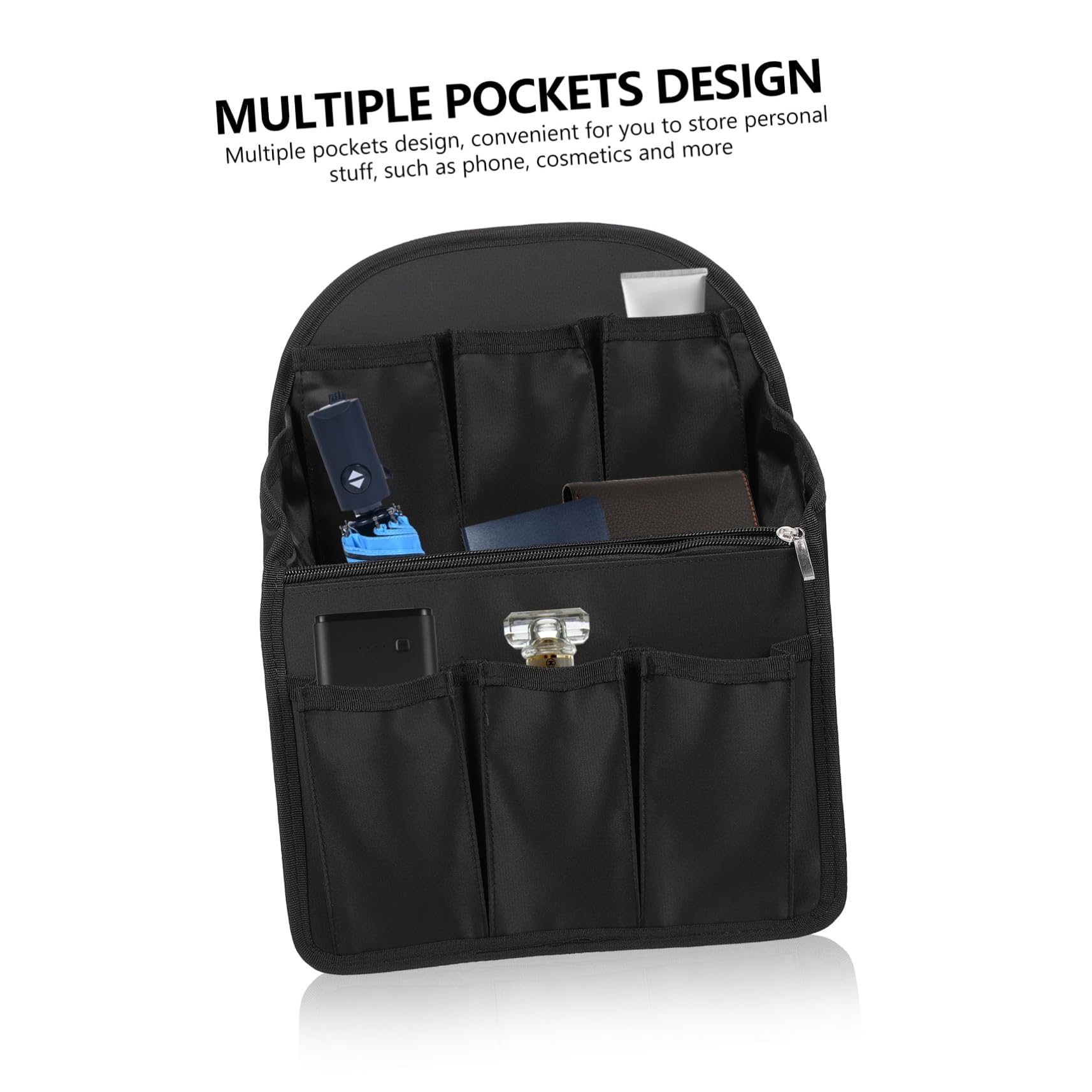 Abaodam Inserto Organizer per Zaino Nero in Nylon Leggero e Traspirante Multi-Scomparti e Tasche Multiple per Viaggi