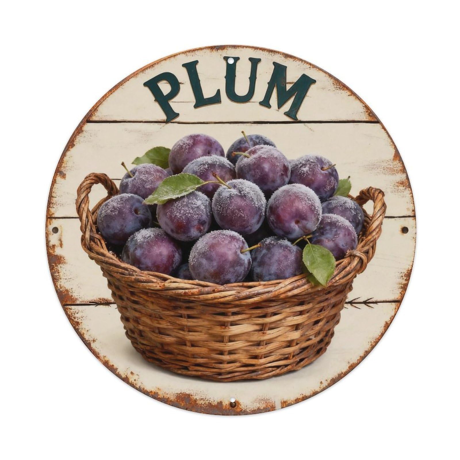 Plum Sign Metal Tin Sign Plaque