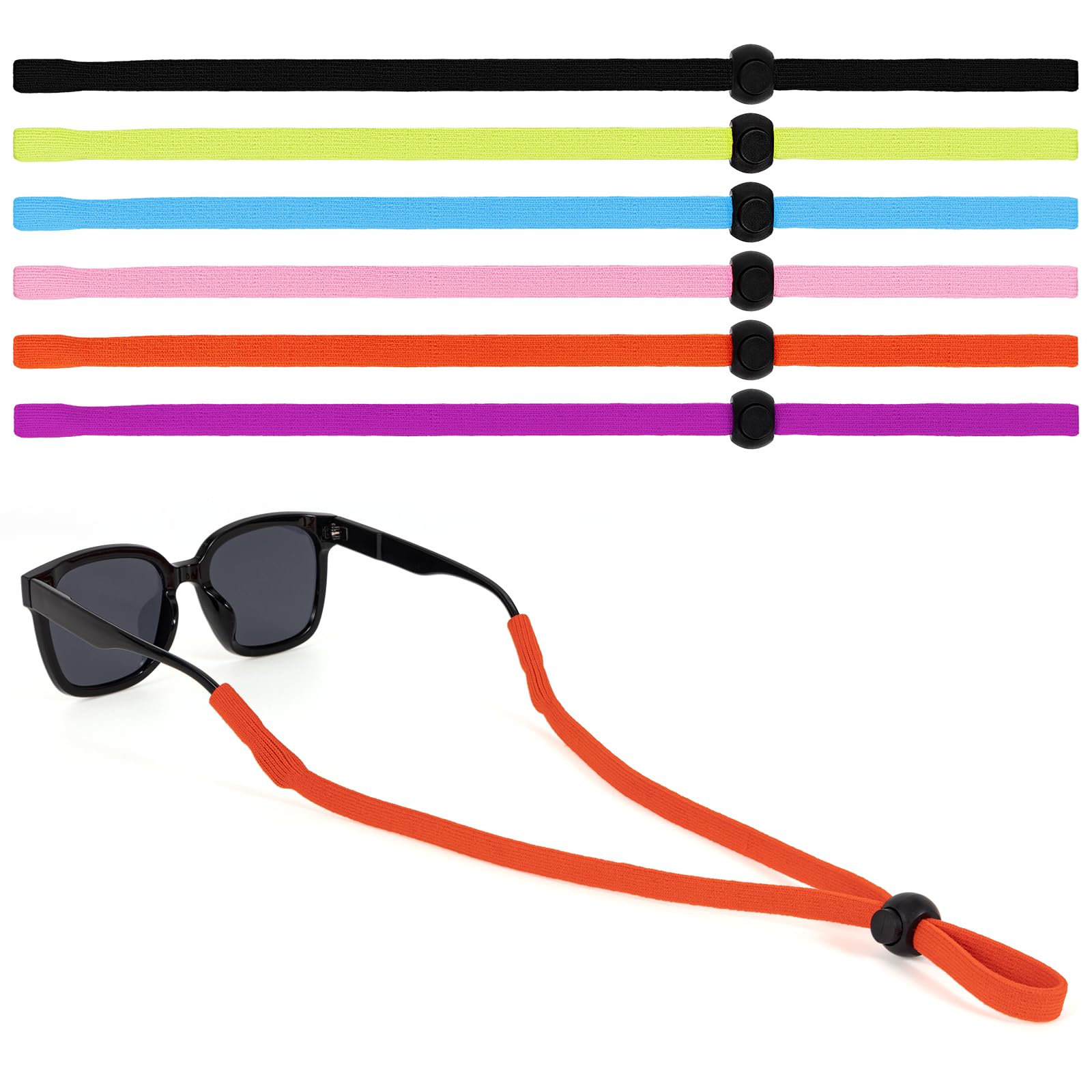 BTHRORO 6 Piezas Cordones para Gafas, Ajustable Cuerda para Gafas, Deporte Cordones Gafas Antideslizante Cordon Gafas para Mujer Hombre