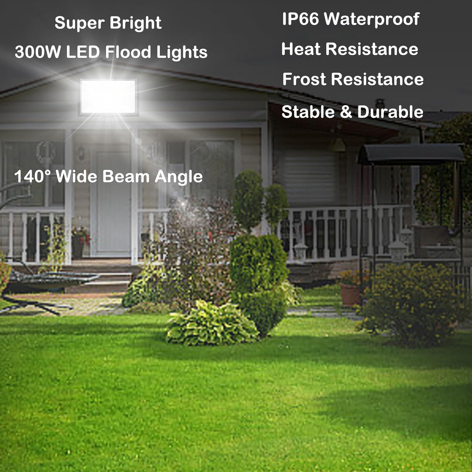 3 Pack 300W LED Flood Lights Outdoor, 3CCT 3000K/4500K/6000K Color Selectable Floodlight Outside Light, IP66 Waterproof Security Lamps for Yard Court Stadium