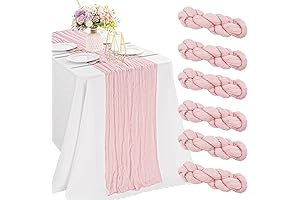 Pink Sheer Table Runner, 6 Pieces x 10 FT