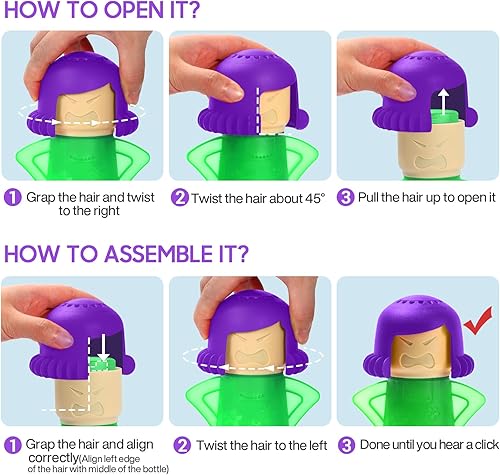 Miniatura 7 de Spardar Angry Mama Limpiador de vapor para horno de microondas, limpiador de microondas que desinfecta con vinagre y agua para cocinas, la forma