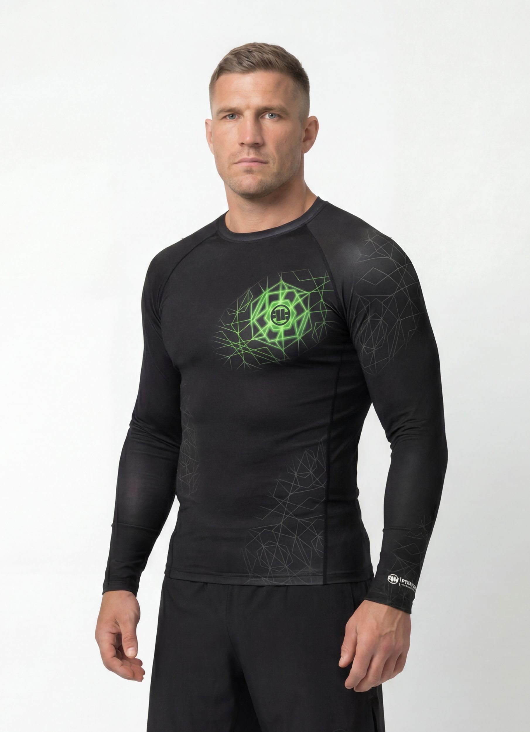 PITBULL - T-Shirt Rashguard Homme Manches Longues Ray, T Shirt Sport | Rash Guard Séchage Rapide, Tshirt Fonctionnel Élastique, Rafraichissant Chemise, Sport Chemise, Longsleeve