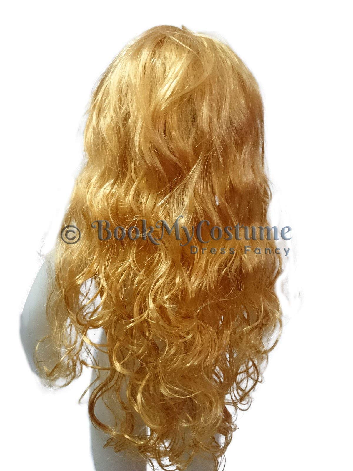BookMyCostume Buy Golden Blonde Color Foreigner Long Hair Wig for Girls and Women Fancy Dress Costume Accessory 1