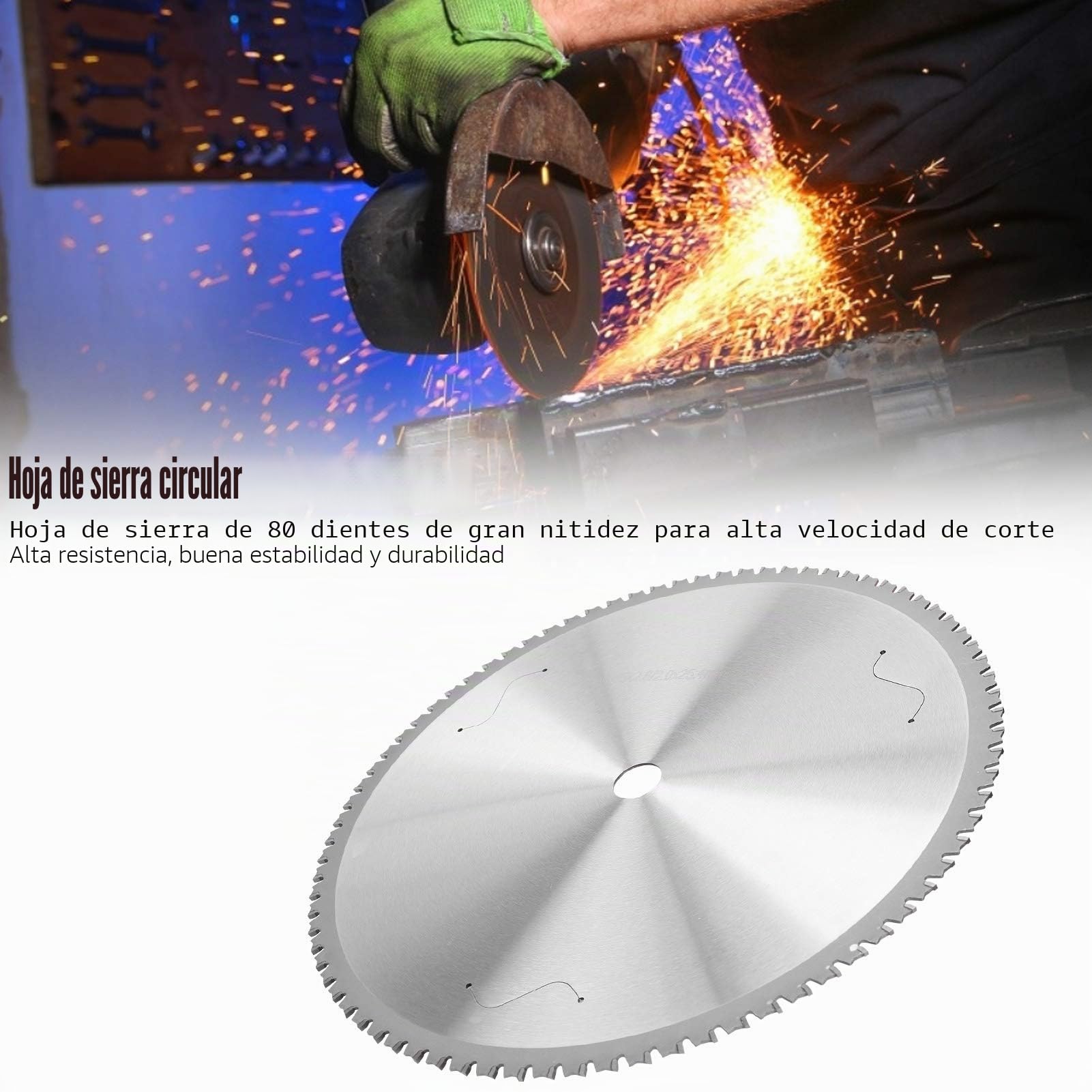 Hoja de Sierra Circular para Corte de Metal y Hierro Disco de Corte 355 mm 80 Dientes 2,6 mm de Espesor 25,4 mm de Agujero Ideal para Cortar Acero Inoxidable y Tubos de Acero