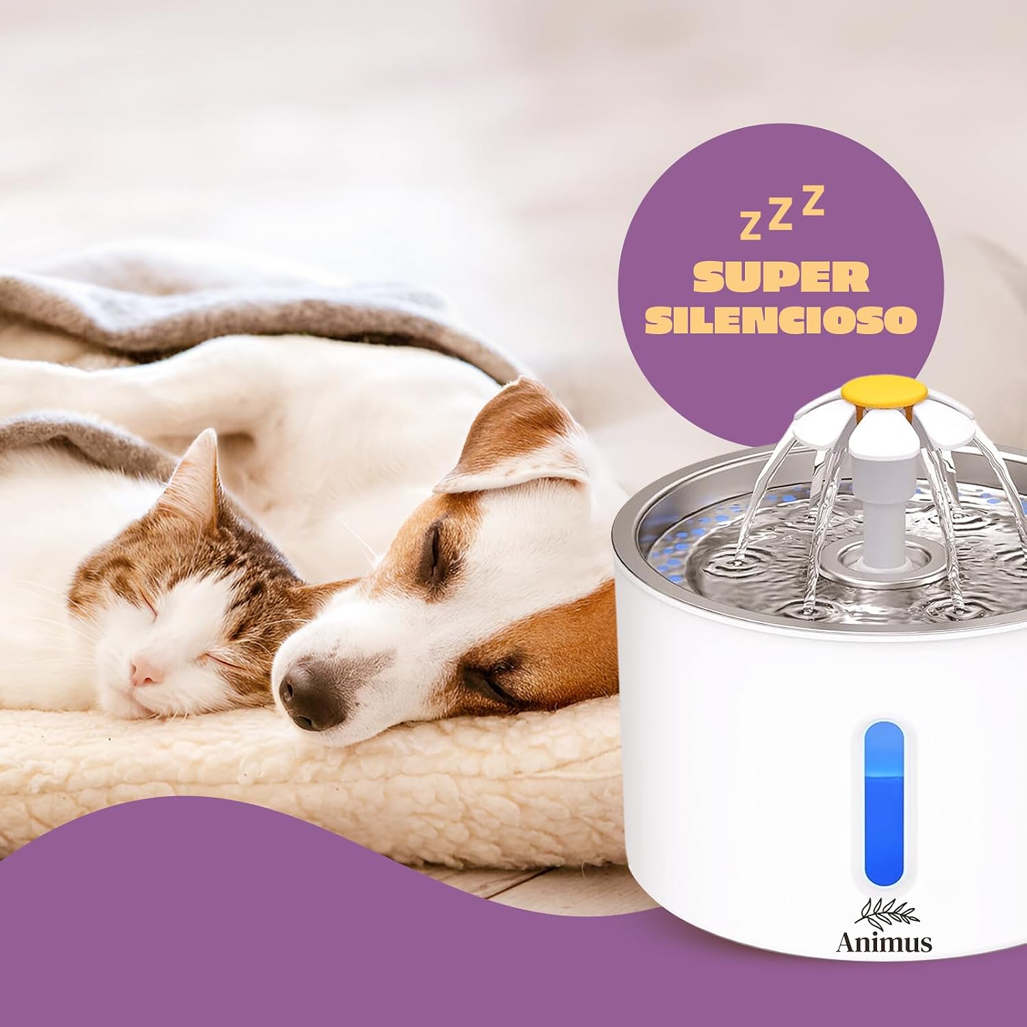 Bebedouro Tipo Fonte Com Filtro Healthy Pet Animus INOX