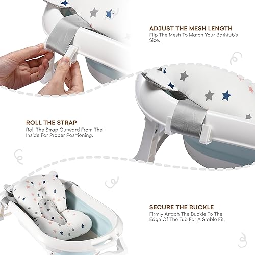 Miniatura 5 de Cojín de asiento de bañera para bebé, cojín de baño para fregadero de bebé, soporte para asiento de baño, alfombrilla de apoyo para almohada de baño