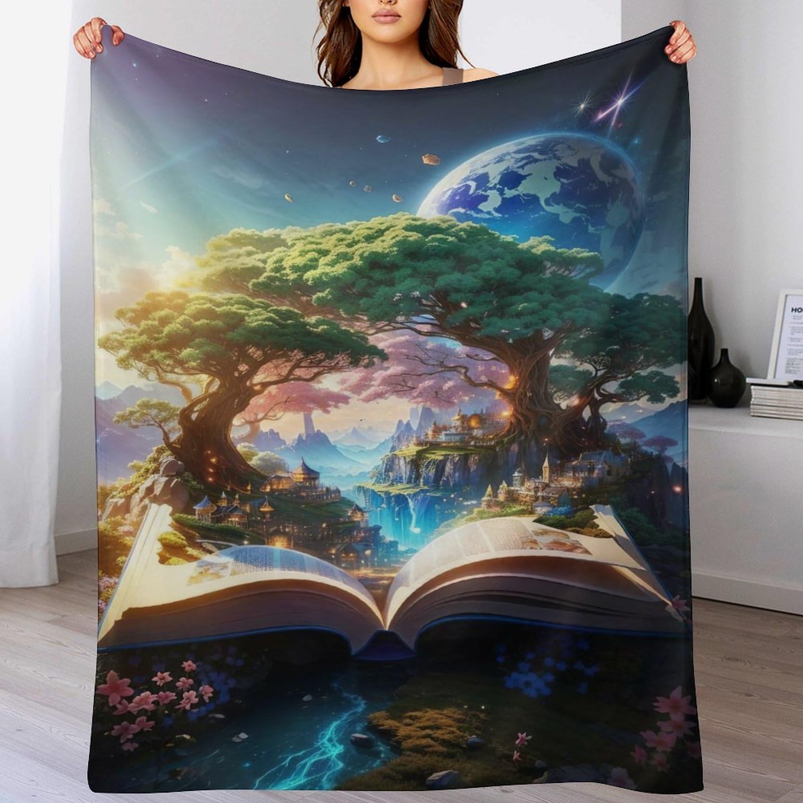 Couverture plaid livre chaud et moelleux pour lit et voyage