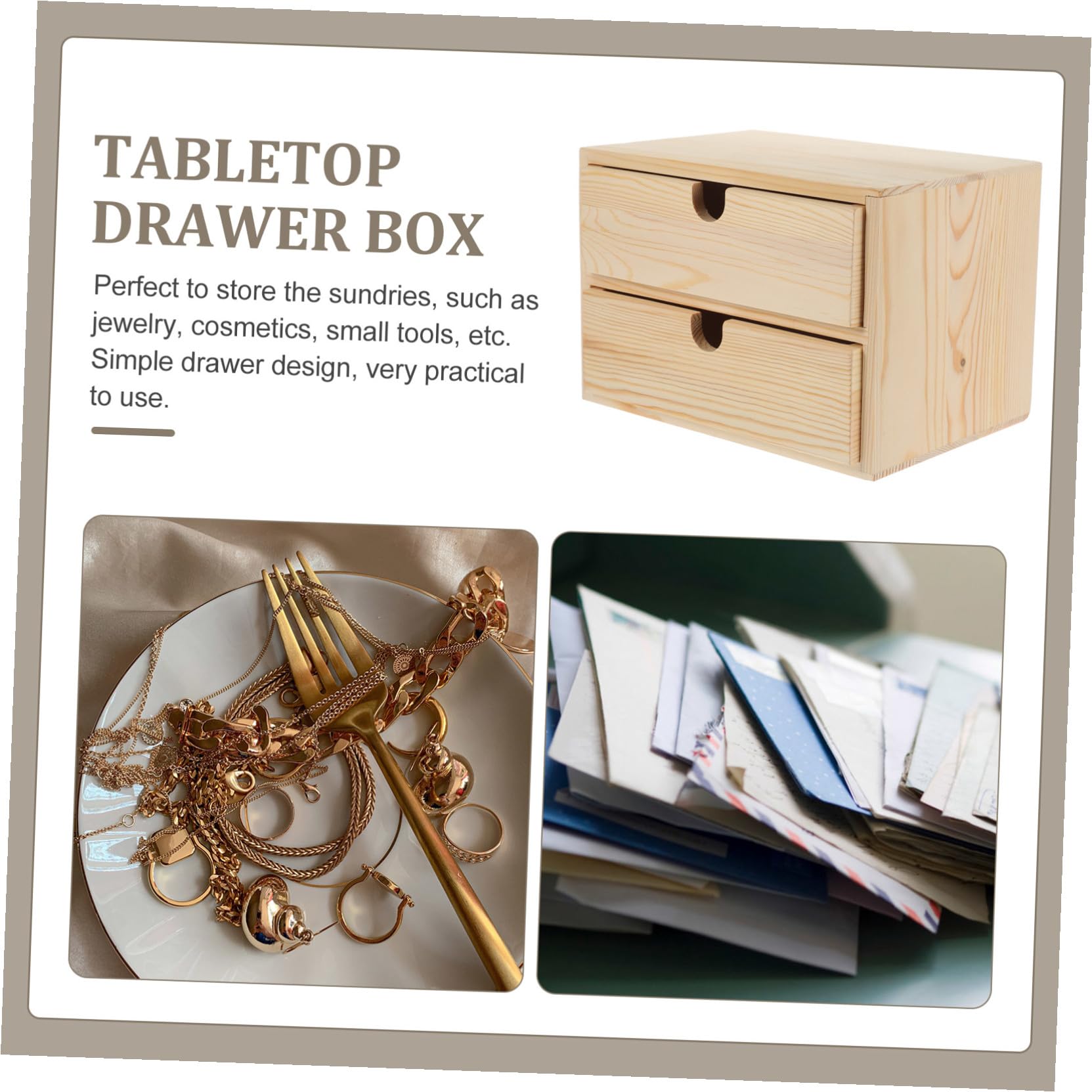 TOYANDONA Scrivania in Legno Scatola Portaoggetti Da Scrivania Contenitore Per Cassetti Organizzatore Per Trucchi Da Tavolo Contenitore Per Casa