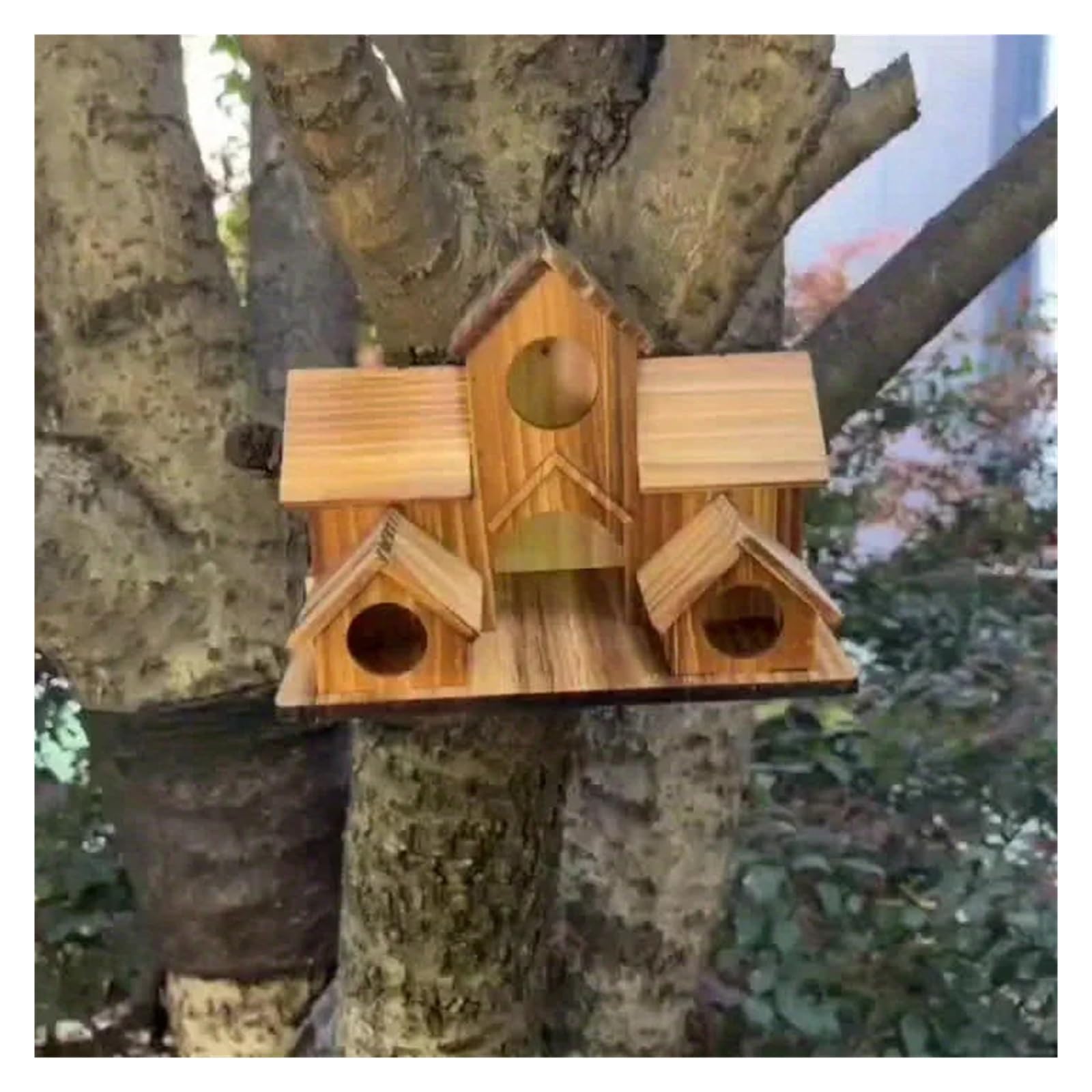 Nido de Madera para pájaros Casita de Madera for pájaros, Nido for jardín al Aire Libre, comedero Colgante Decorativo for, decoración Rural for el hogar