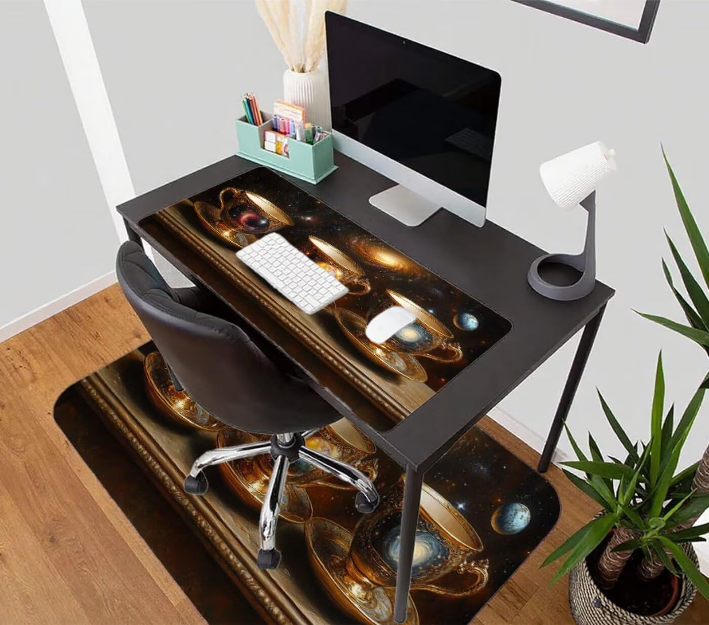 Tappetino Mouse Gaming Cielo stellato Tappetino per Mouse XXL 1200 x 400 mm, Grande Sottomano Scrivania, Impermeabile e Gomma Antiscivolo, Resistente All'usura Mousepad, Tazza da caffè H-11918