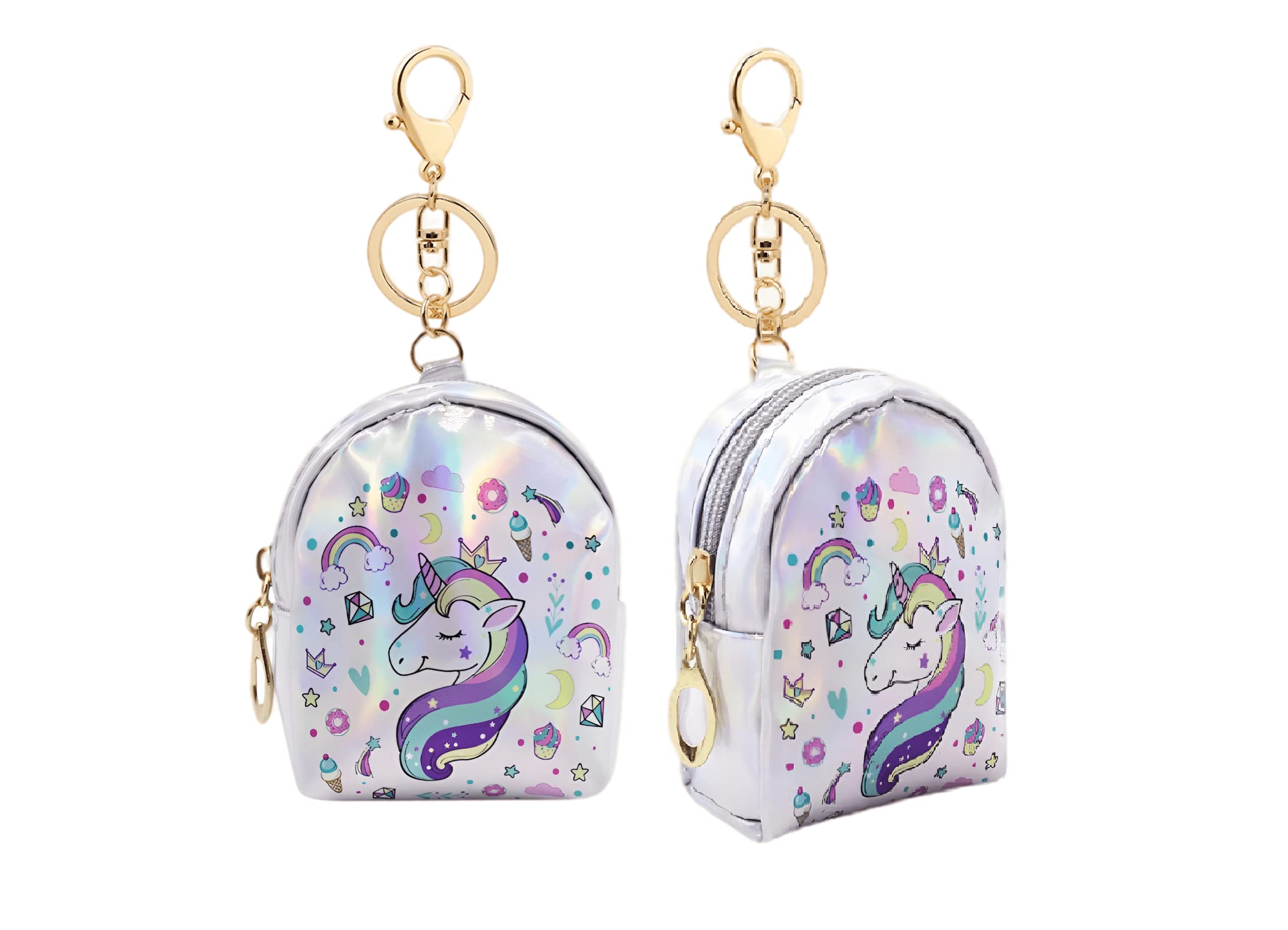 ANESHA Holographic Wallet Shiny Mermaid Purse Money Clip Mini Evening Clutch Bag Rainbow Card (Pack of 2)-image-5