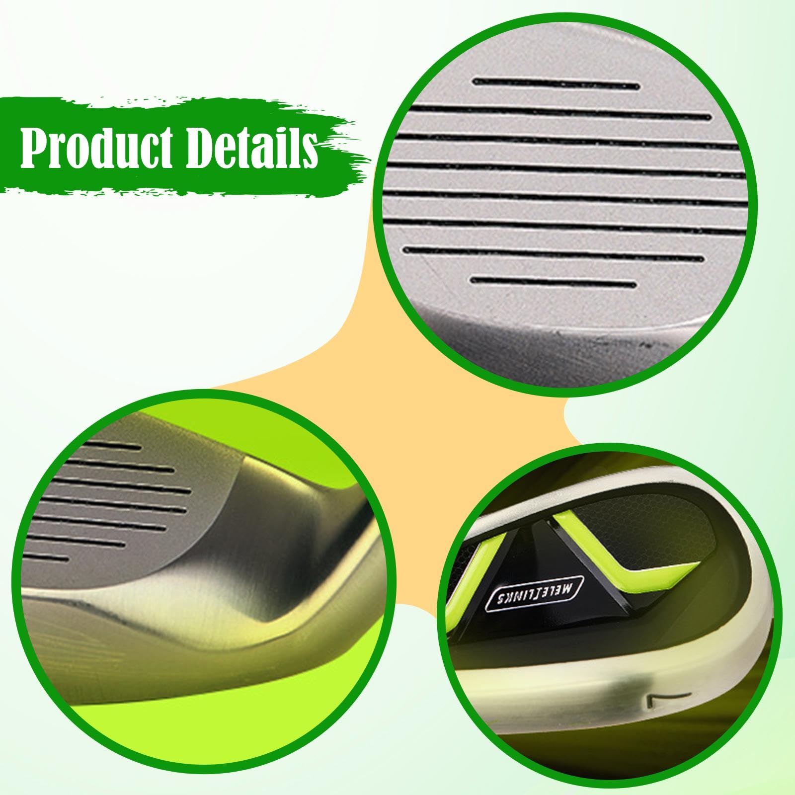 Palo de Golf de 98 Cm con Empuñadura Antideslizante, Varilla de Entrenamiento de Competición de Acero Inoxidable para Oficina Y Deportes, Par