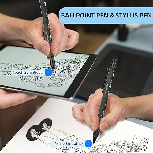 Miniatura 4 de Regalos para el día de San Valentín para él, novio, marido, bolígrafo multiherramienta, bolígrafo novedoso con lápiz capacitivo, nivel, reglas,