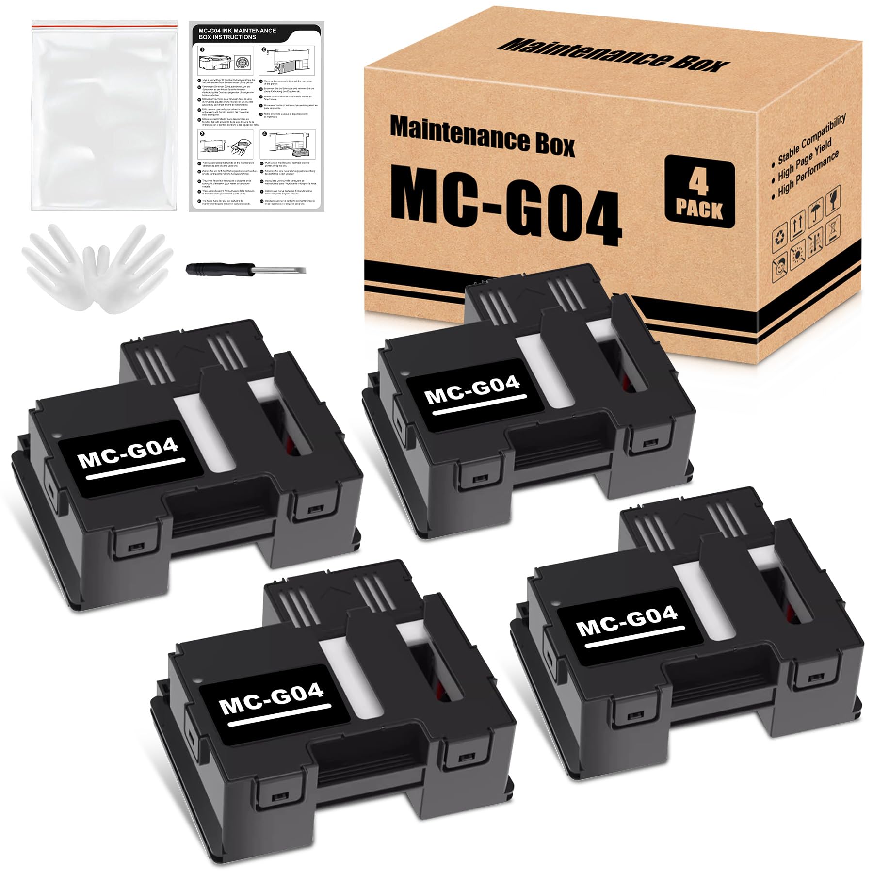 MC-G04 Wartungspatrone Kompatibel mit MC G04 5813C001 Kompatibel mit CAN G1230 G2270 G3270 G1530 G2570 G3570 G3571 G3572 G4570 Drucker (4 Pack)