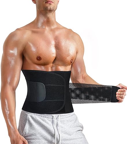 Entrenador de cintura para hombre, reductor de cintura, control de abdomen, moldeador de cuerpo, cinturón de compresión para sudar