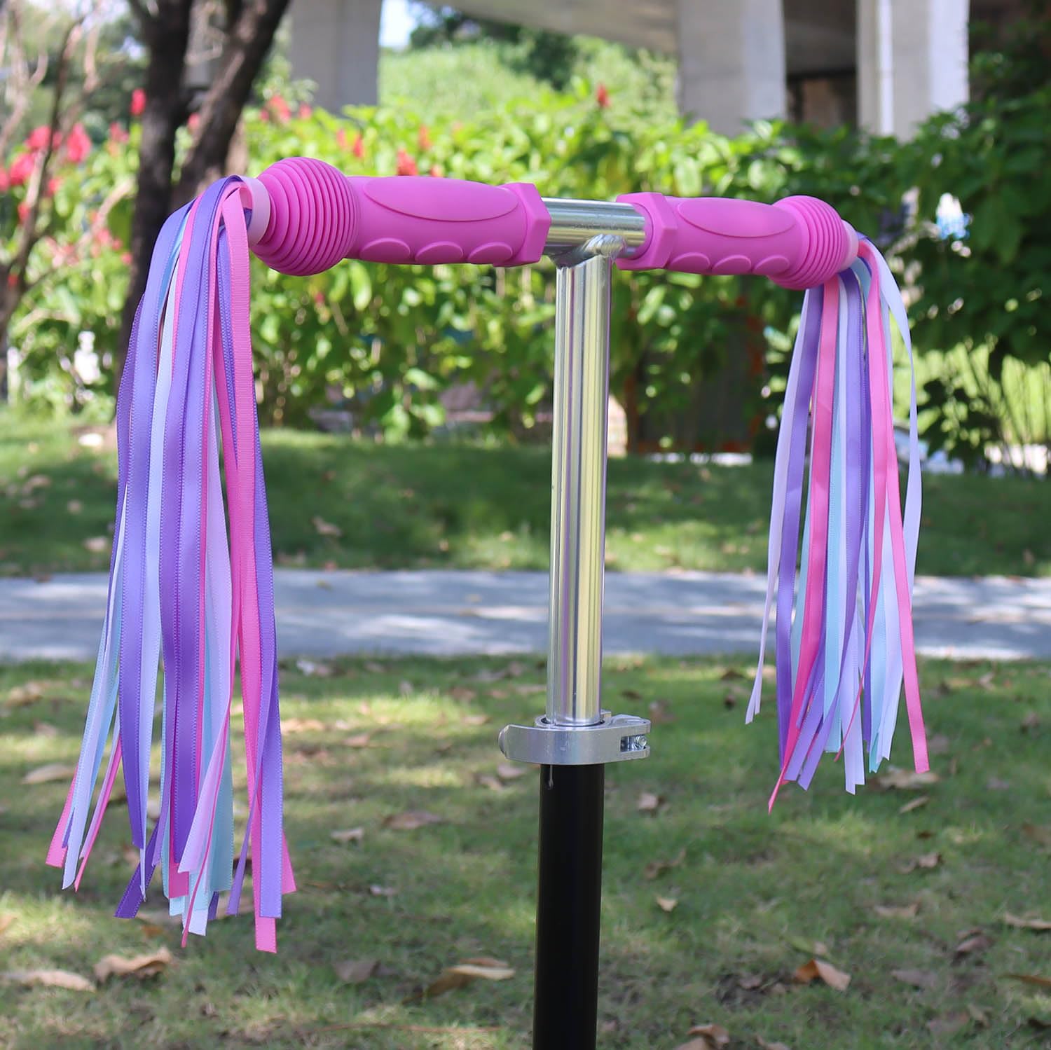 Guidon Vélo Enfant Banderoles Pompons Lumineux - Accessoire Déco Vélo